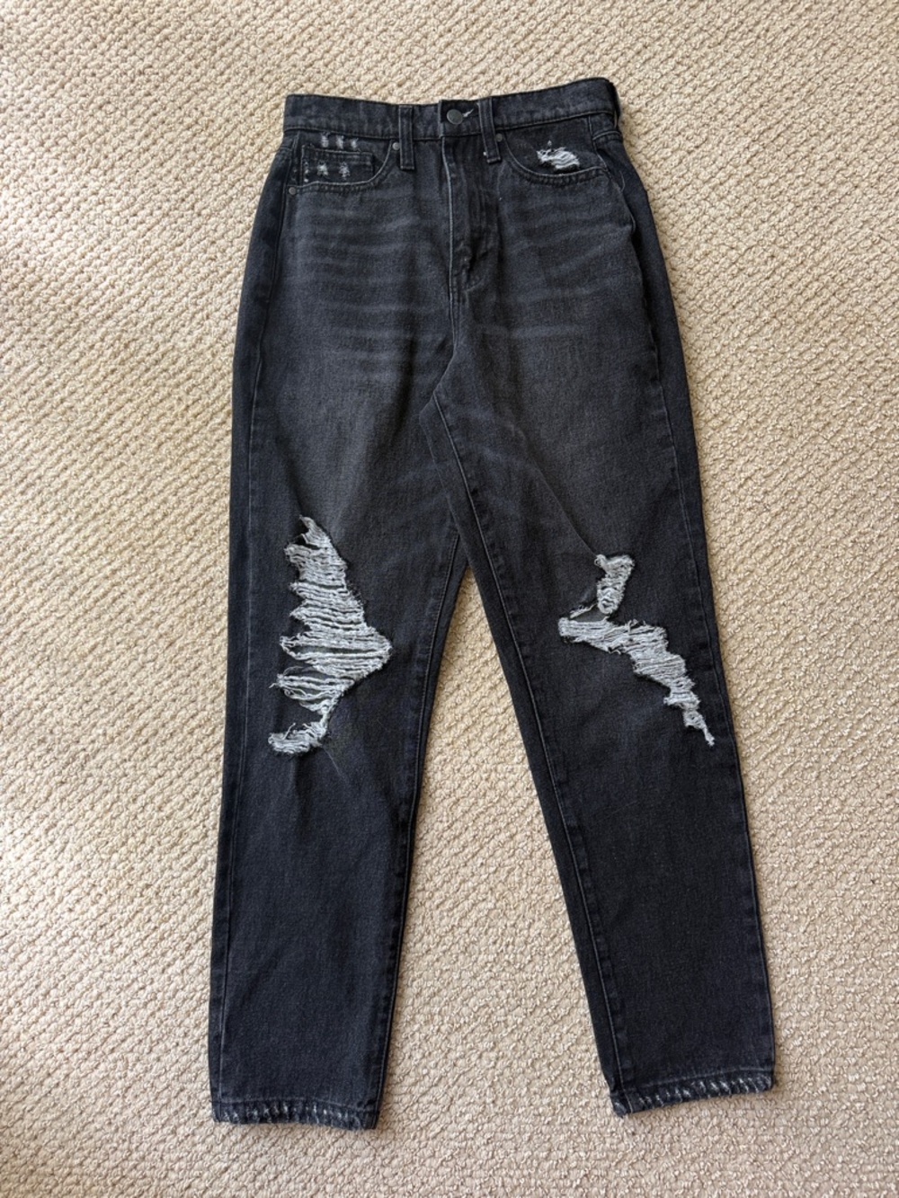 RSQ Jeans Women's 25 Black Dark Wash High Rise Mom Jeans